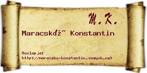Maracskó Konstantin névjegykártya